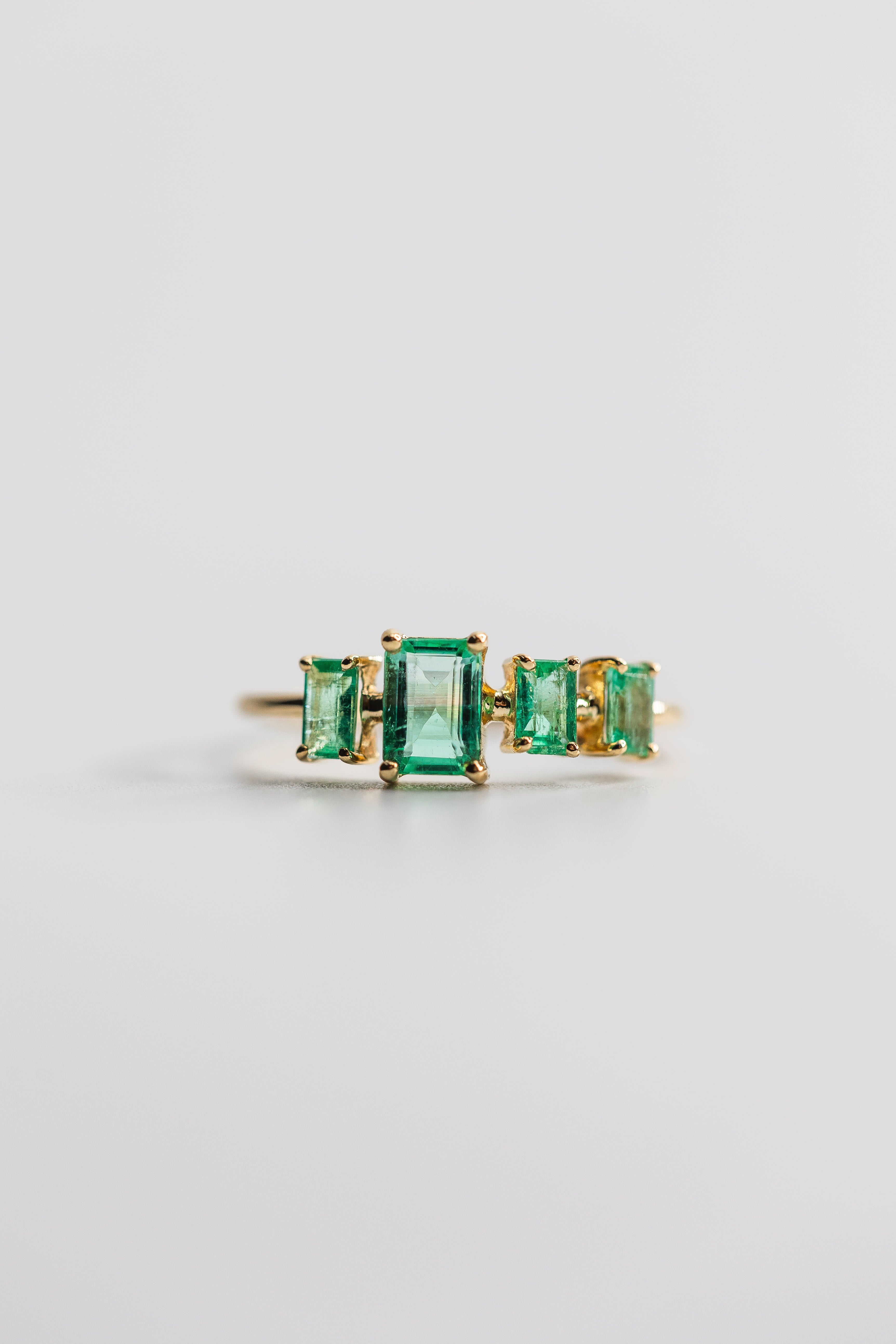 Bague Matcha émeraudes